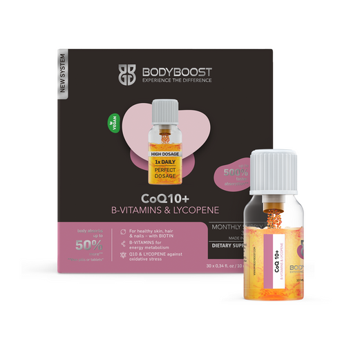 CoQ10 + B-vitamins & Lycopene - 30 Vials - monthly supply